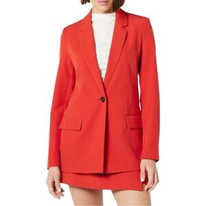 The Drop Longline Blazer in Red Lava – Size M (8–10)